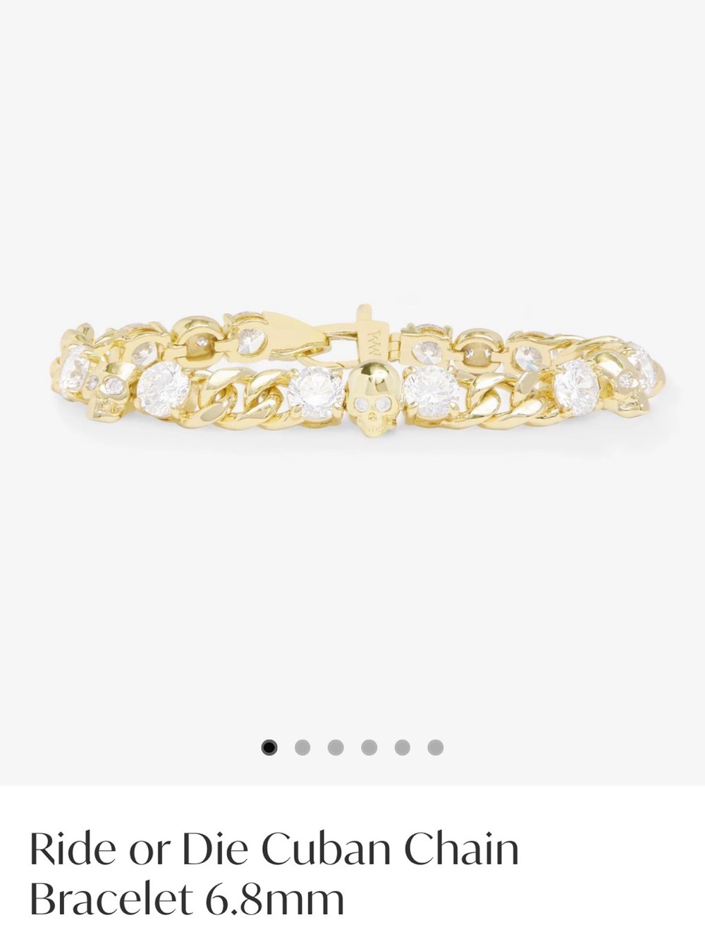 Melinda Maria Gold Cuban Chain Bracelet with Clear Stone Accents